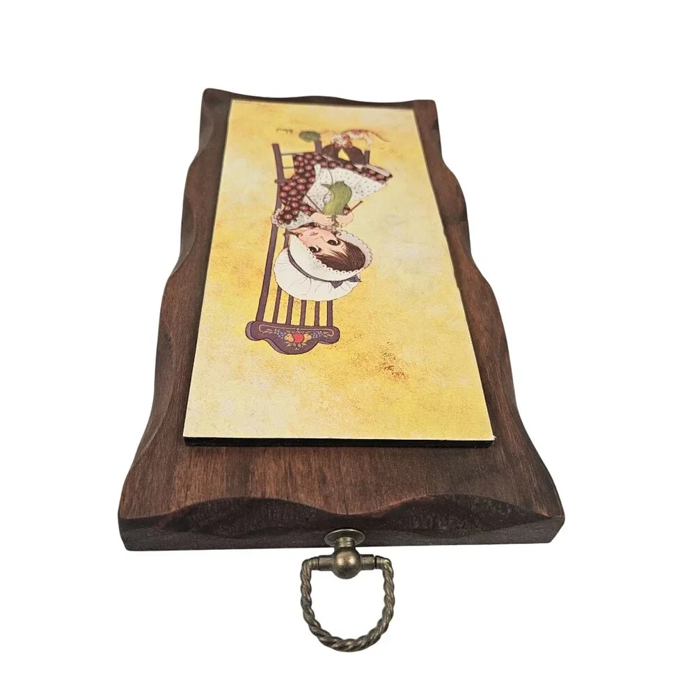 Vintage Homco Country Cousins Wall Plaques Set of 2 Bomar 1259 Stained Wood
